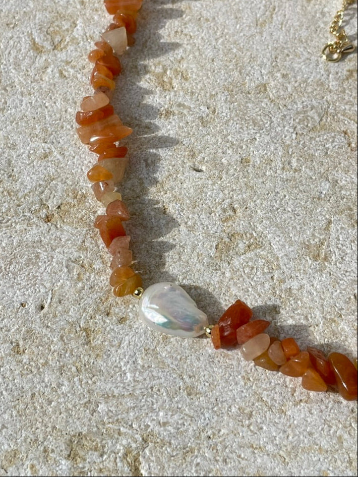 Keshi Freshwater Pearl Citrine Beaded Necklace