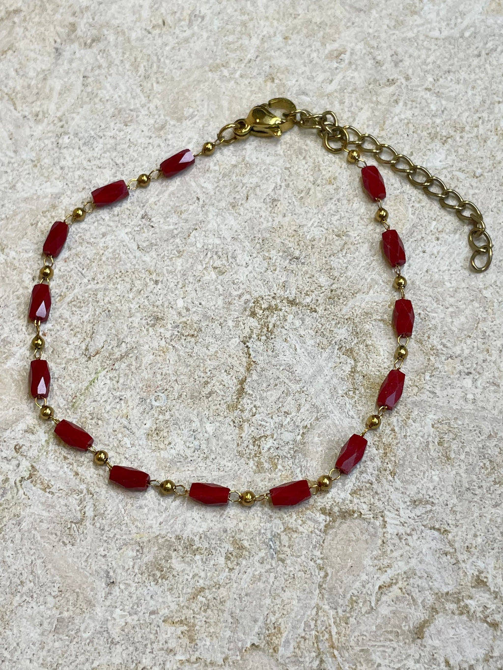 [SAMPLE] Ruby Red Dainty Bracelet