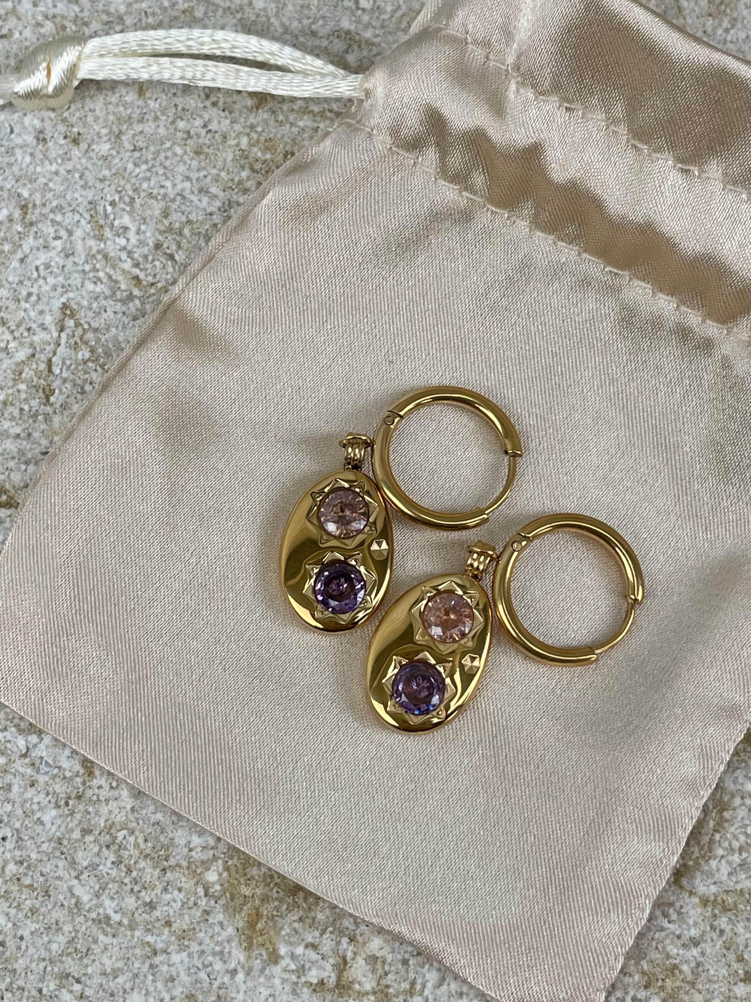 [SAMPLE]  Gemstone Hoops