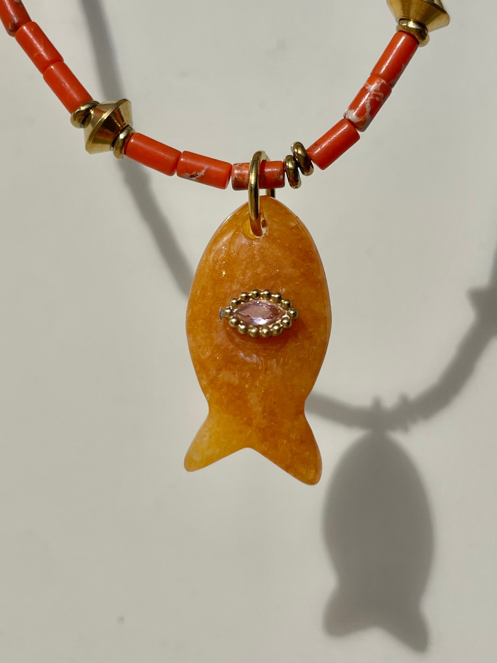 [SAMPLE] Beaded Necklace with Fish Charm