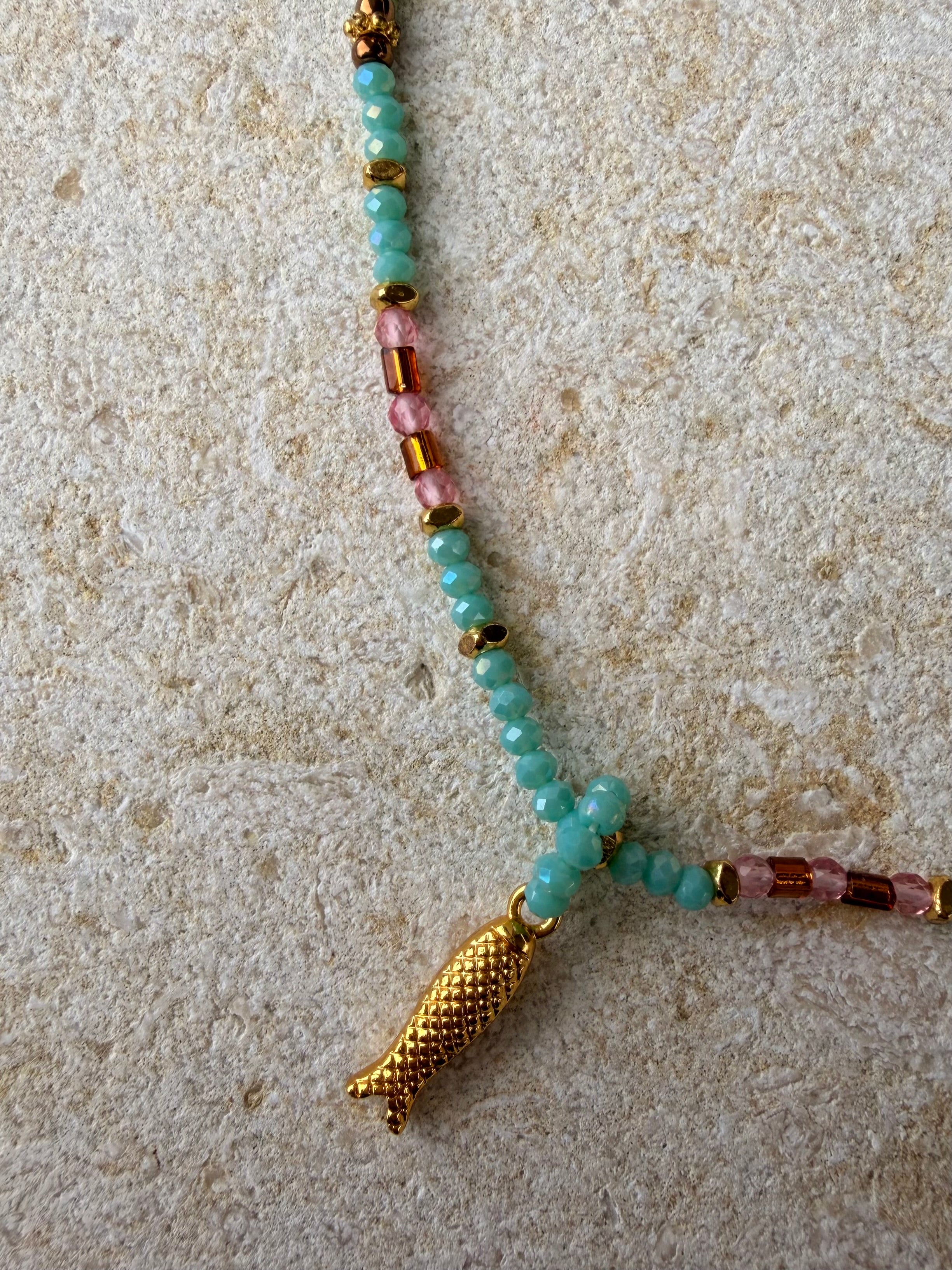 [SAMPLE] Beaded Necklace With Removable Charm