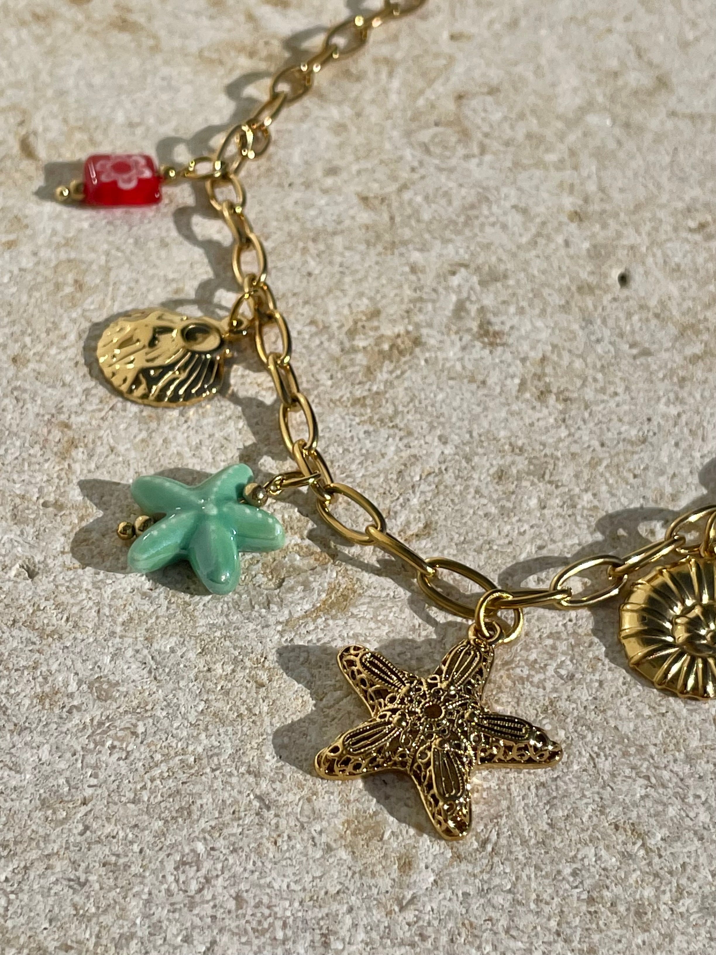 [SAMPLE] Seashells Chunky Charm Necklace