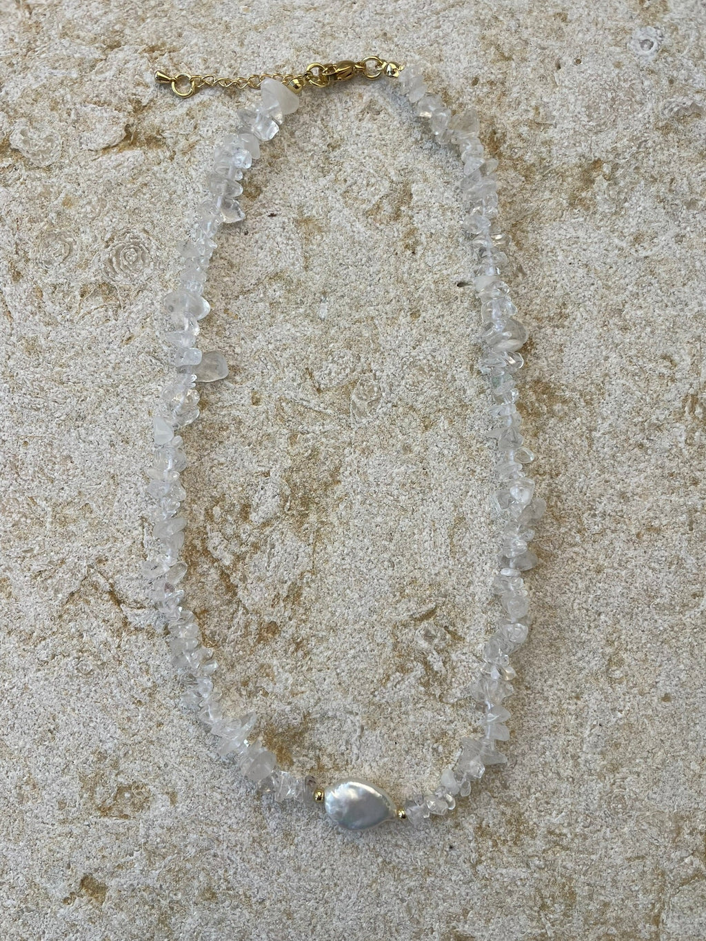 [SAMPLE] Keshi Freshwater Pearl Quartz Beaded Necklace