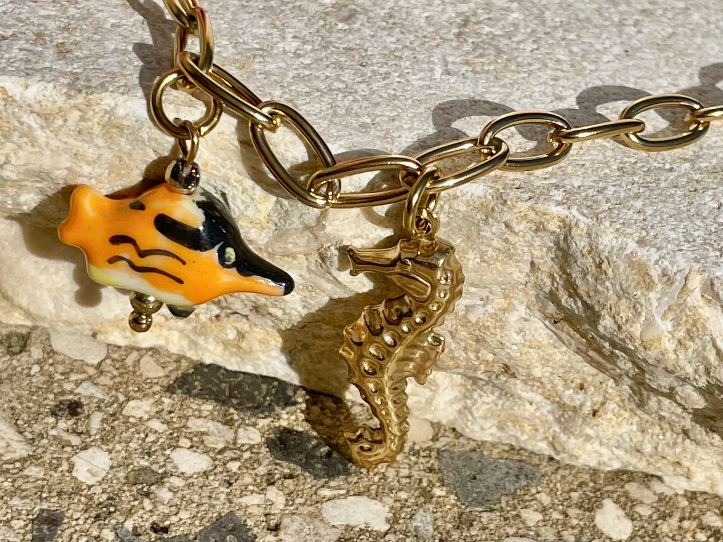 [SAMPLE] Seashells Chunky Charm Necklace