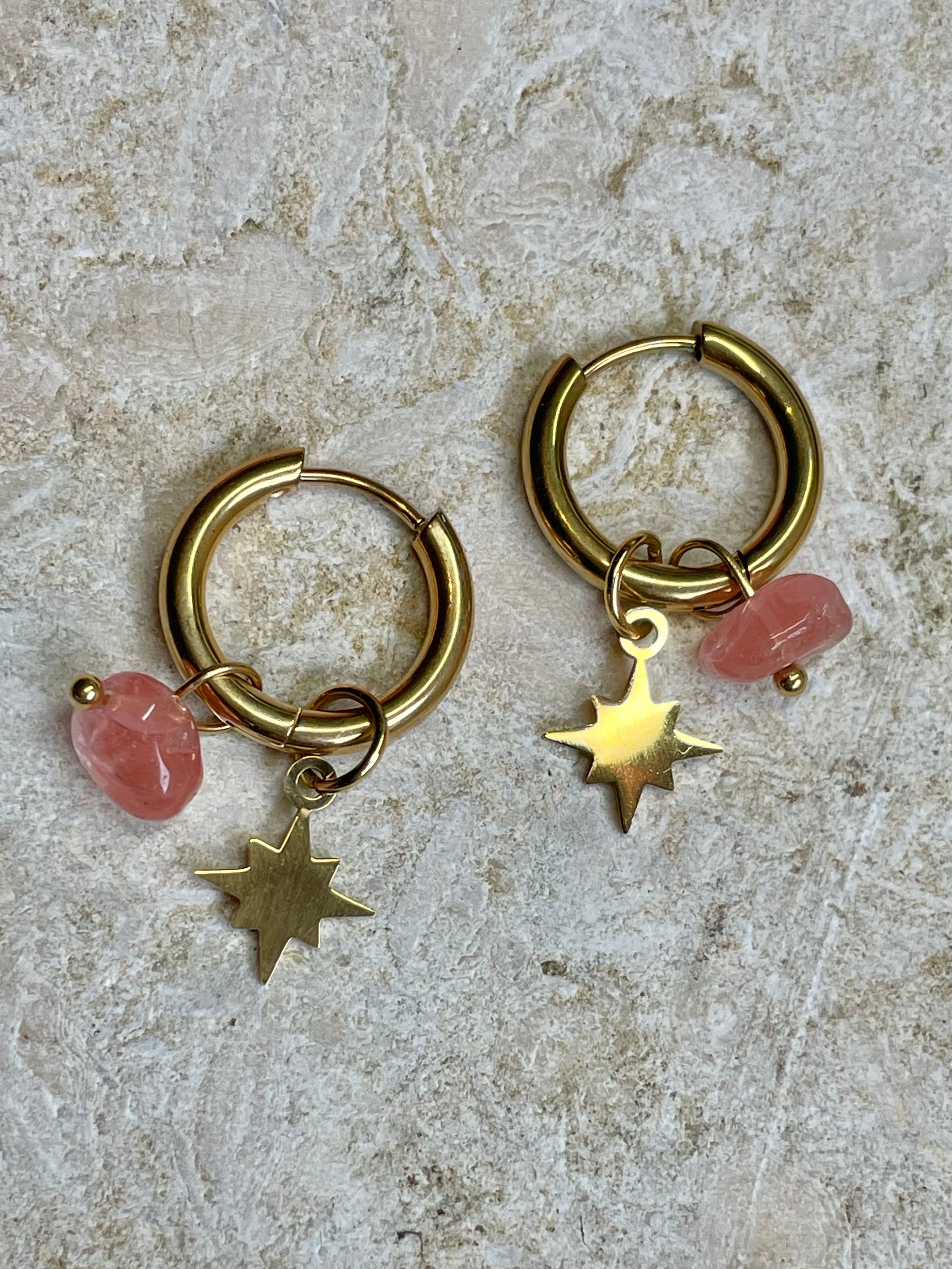 [SAMPLE]  Pink Star Hoops