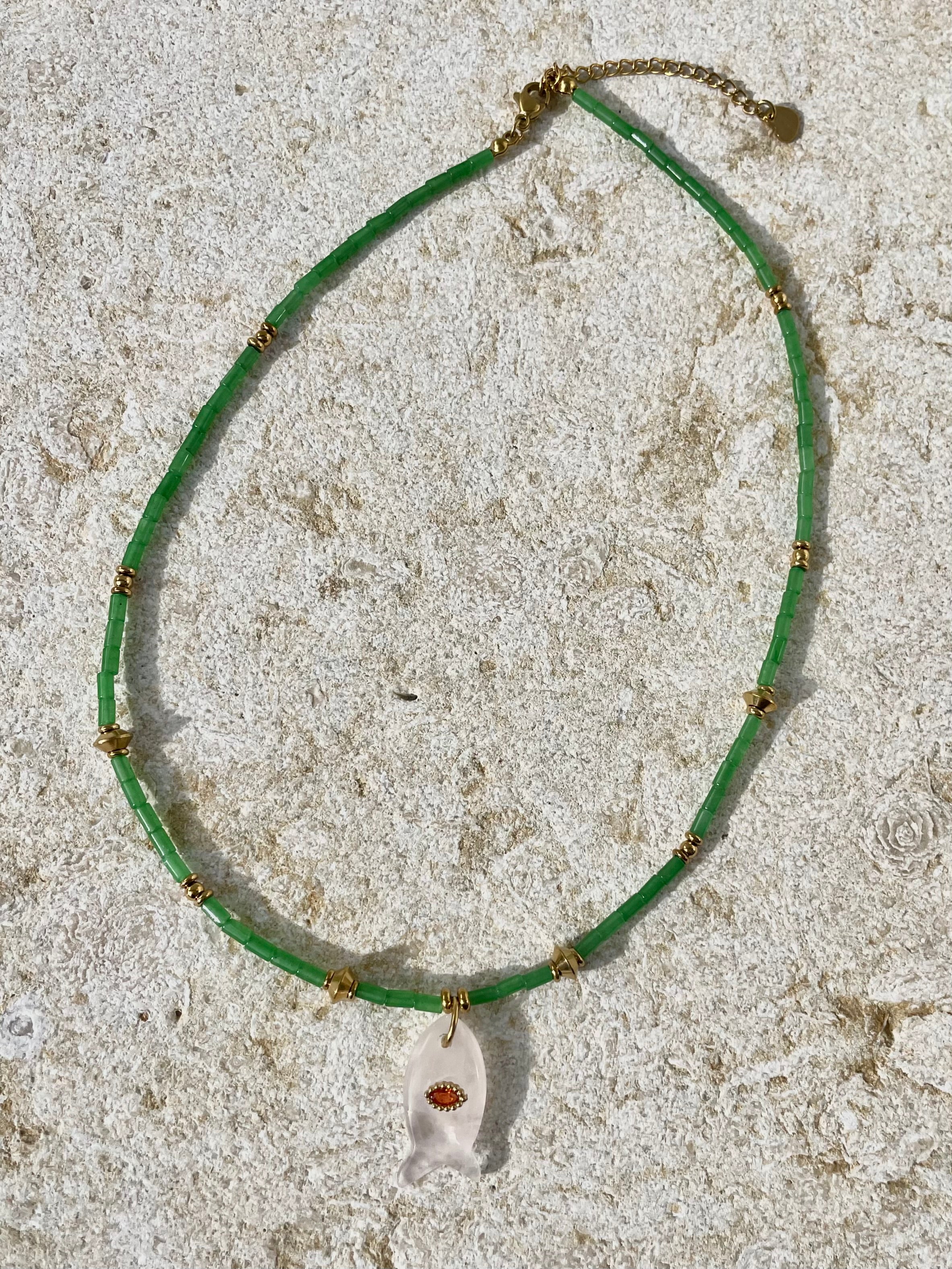 [SAMPLE] Beaded Necklace with Fish Charm