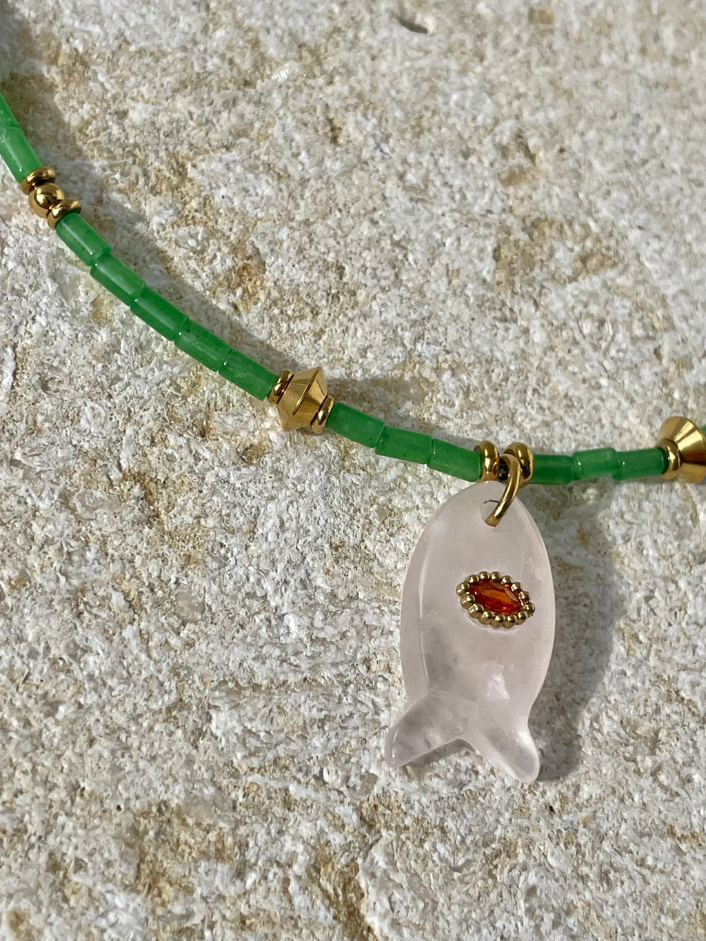 [SAMPLE] Beaded Necklace with Fish Charm