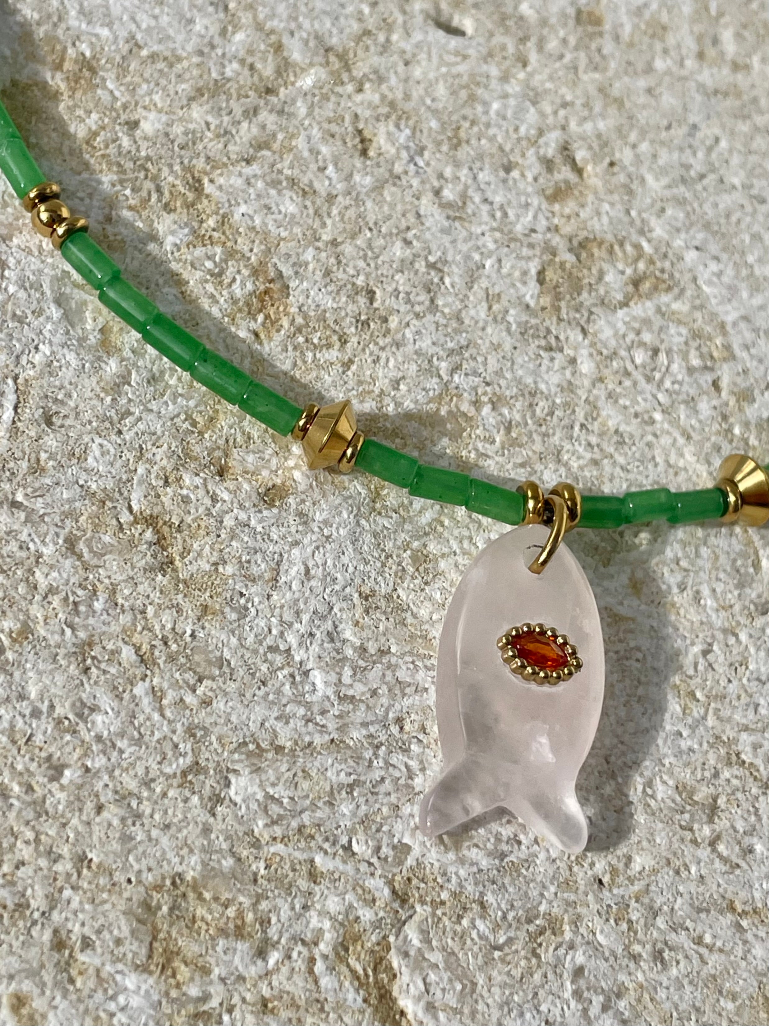 [SAMPLE] Beaded Necklace with Fish Charm