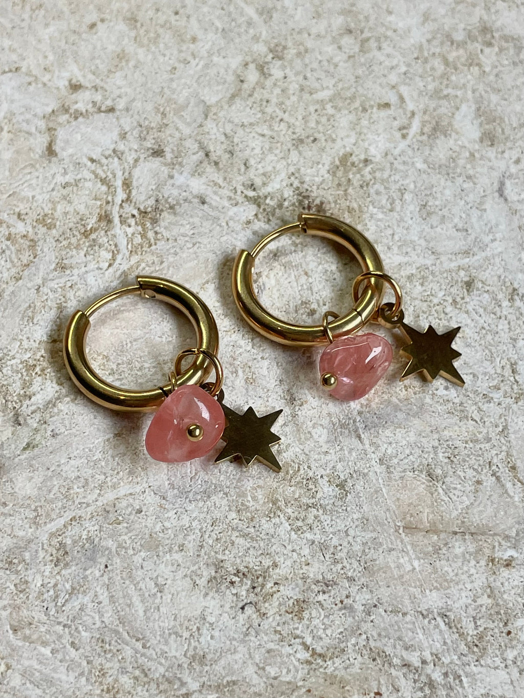 [SAMPLE]  Pink Star Hoops