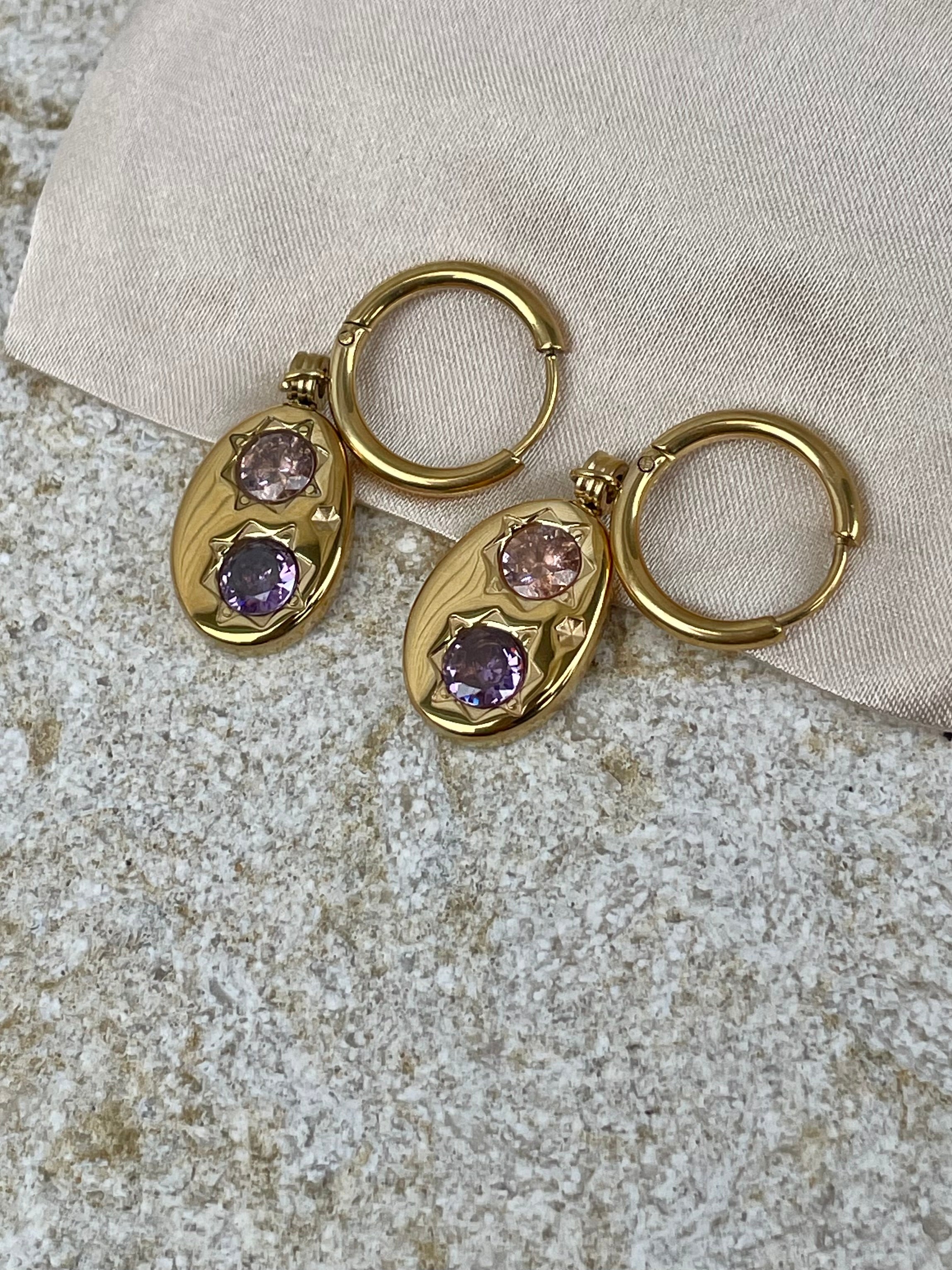 [SAMPLE]  Gemstone Hoops