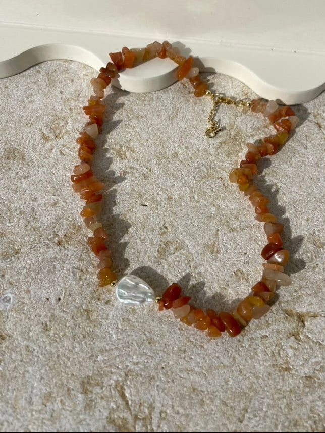 Keshi Freshwater Pearl Citrine Beaded Necklace