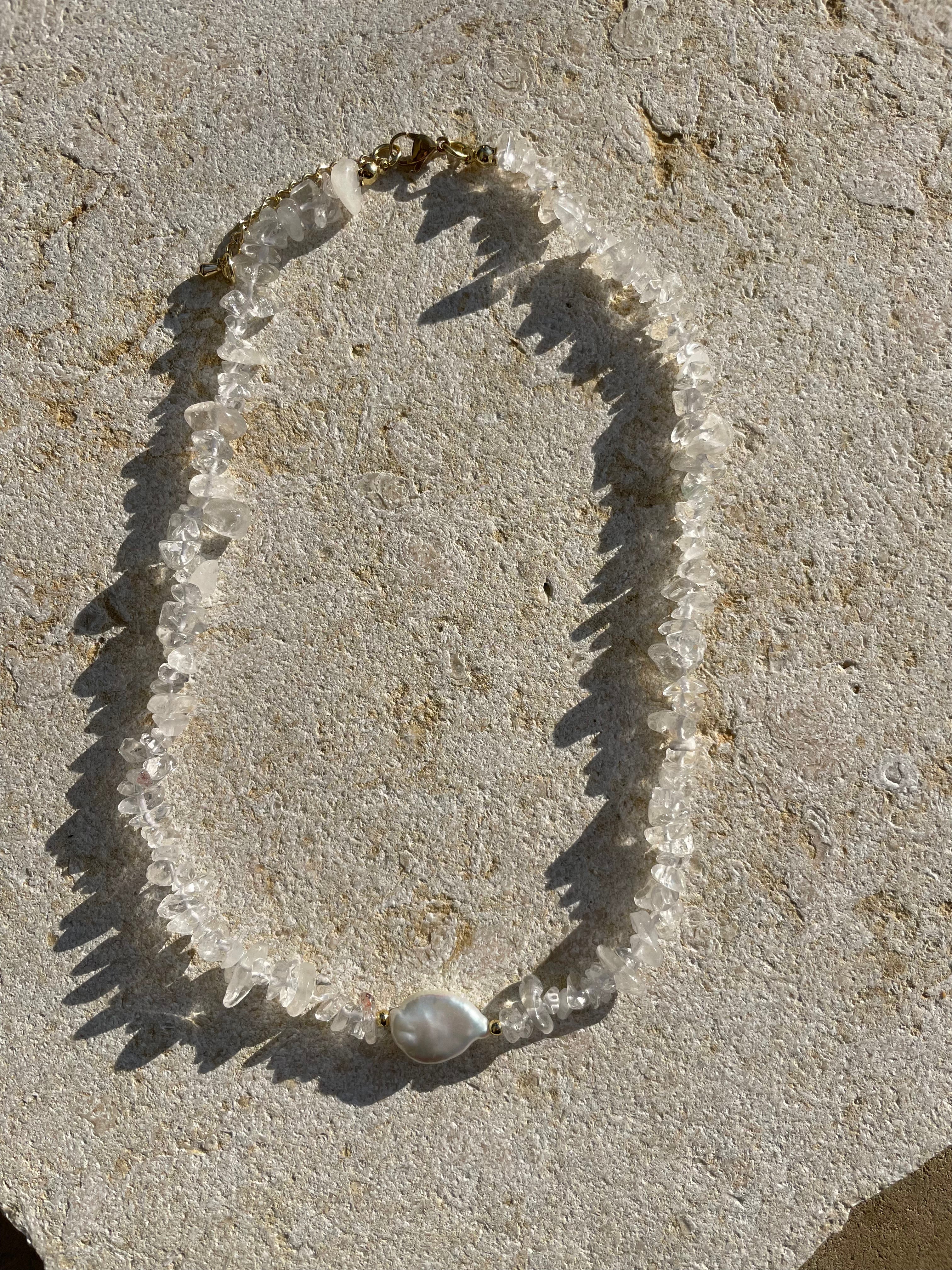 [SAMPLE] Keshi Pearl Glass Beaded Necklace