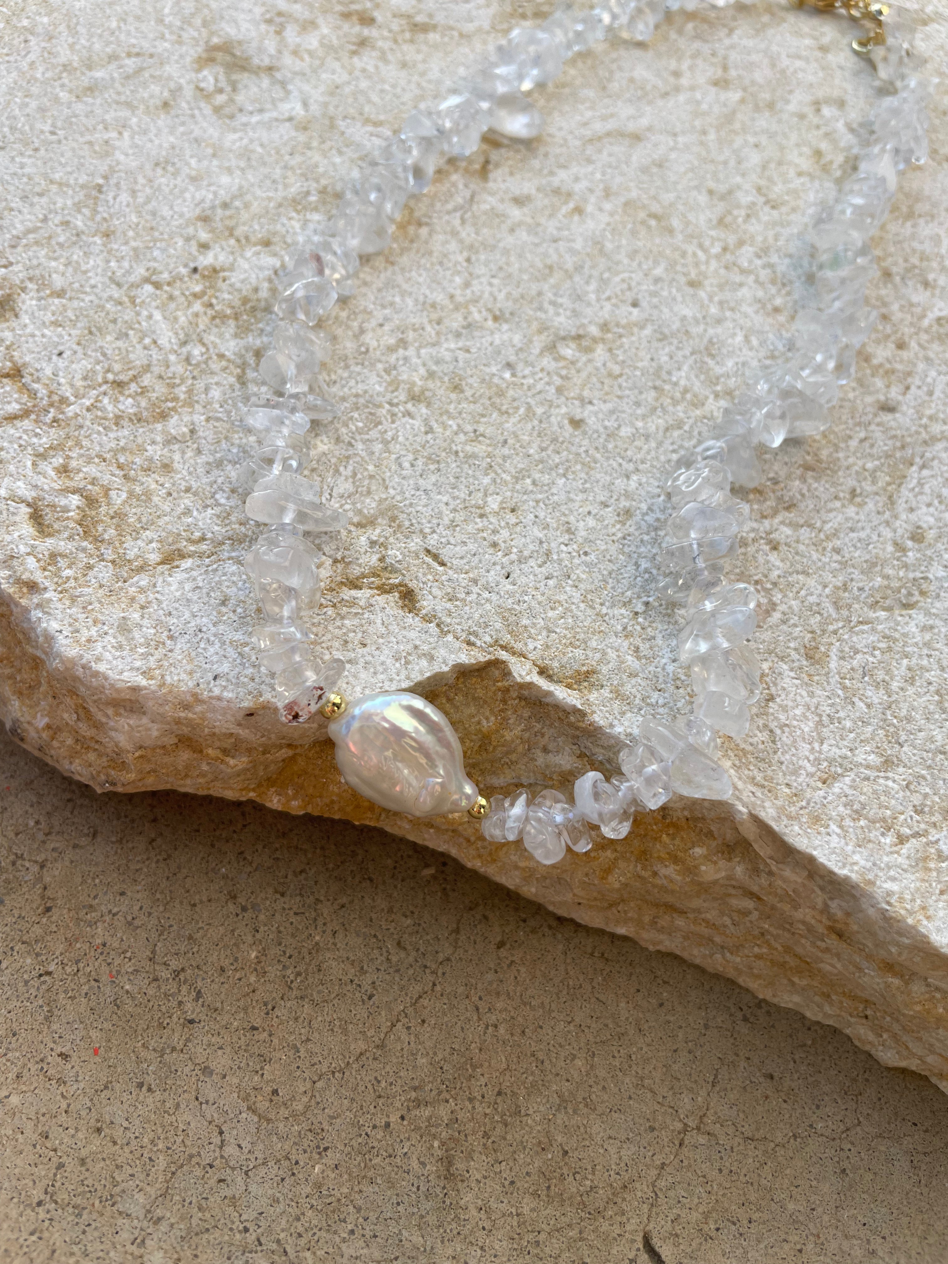 [SAMPLE] Keshi Pearl Glass Beaded Necklace