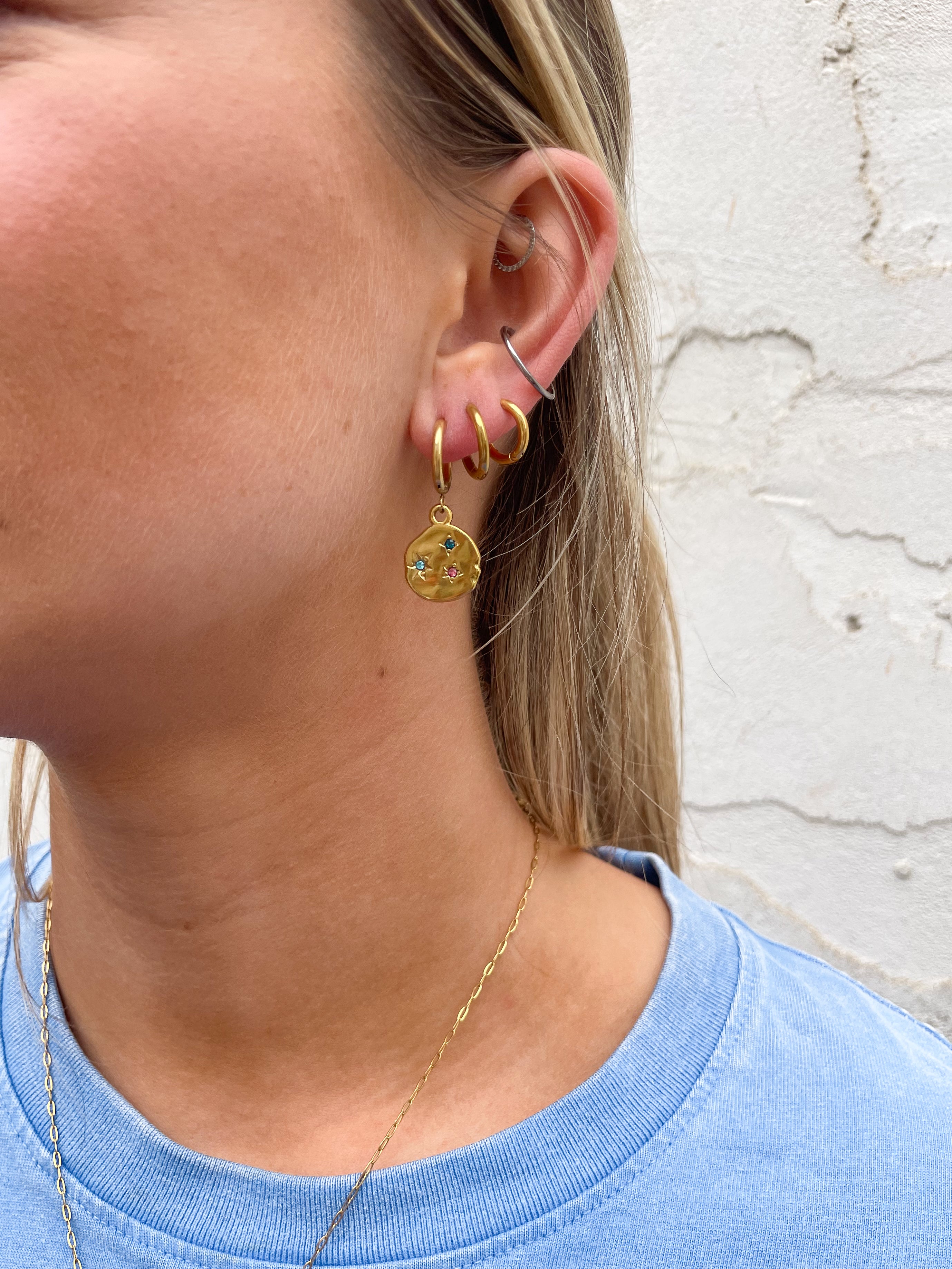Irregular Hammered Multicolour Earrings