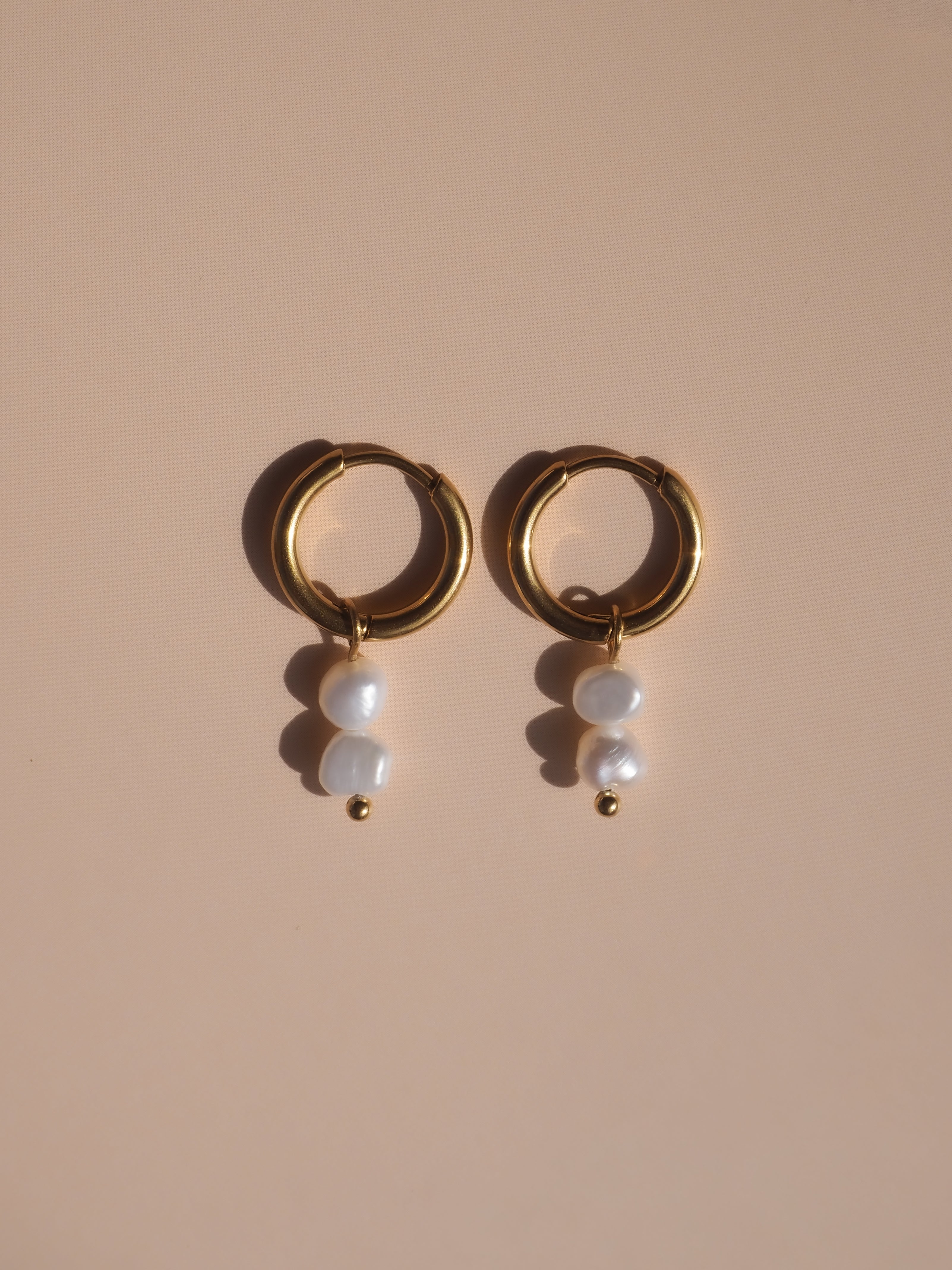 Mini Double Stack Pearl Earrings