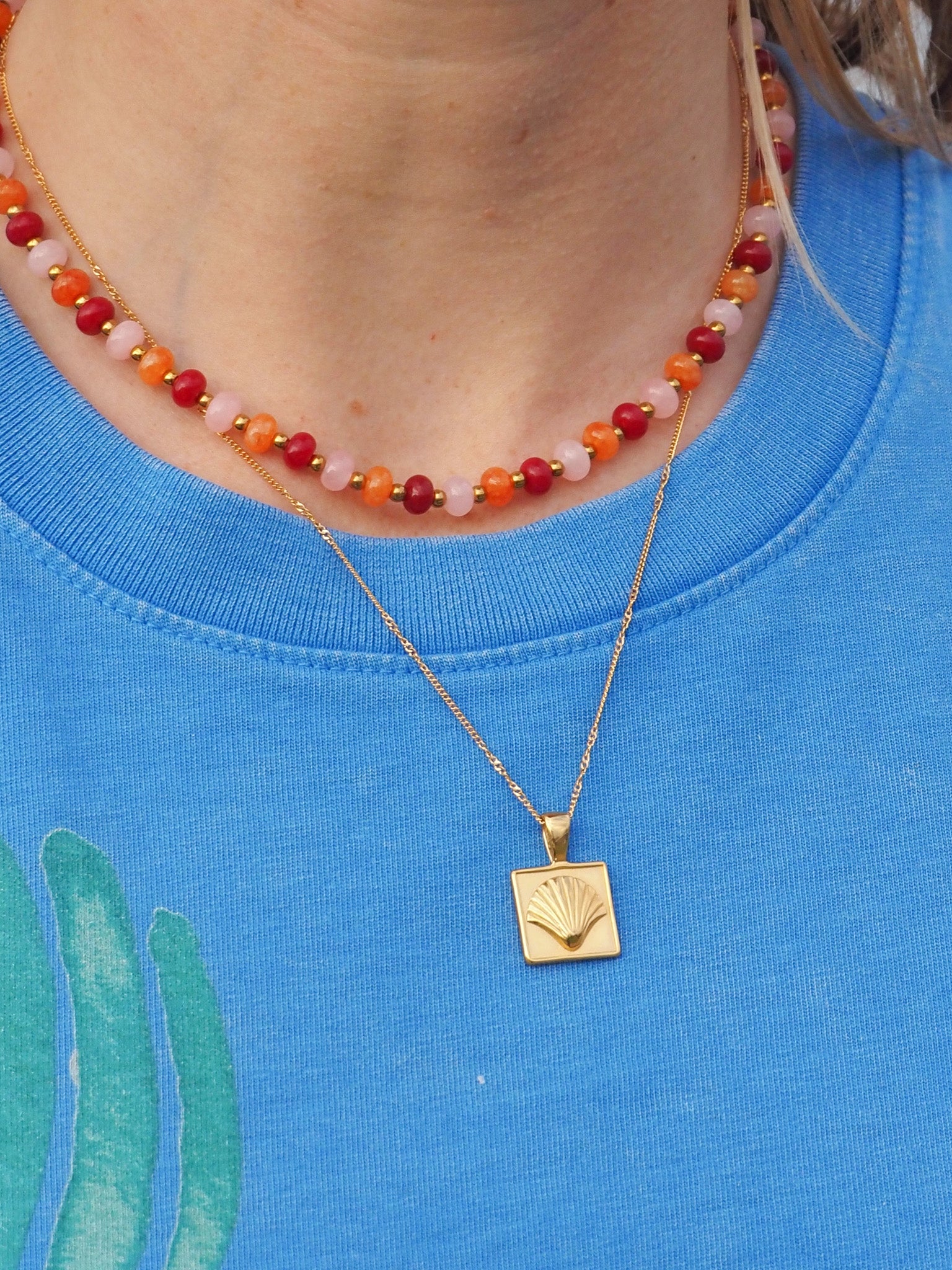 Seashell Scallop Pendant Necklace