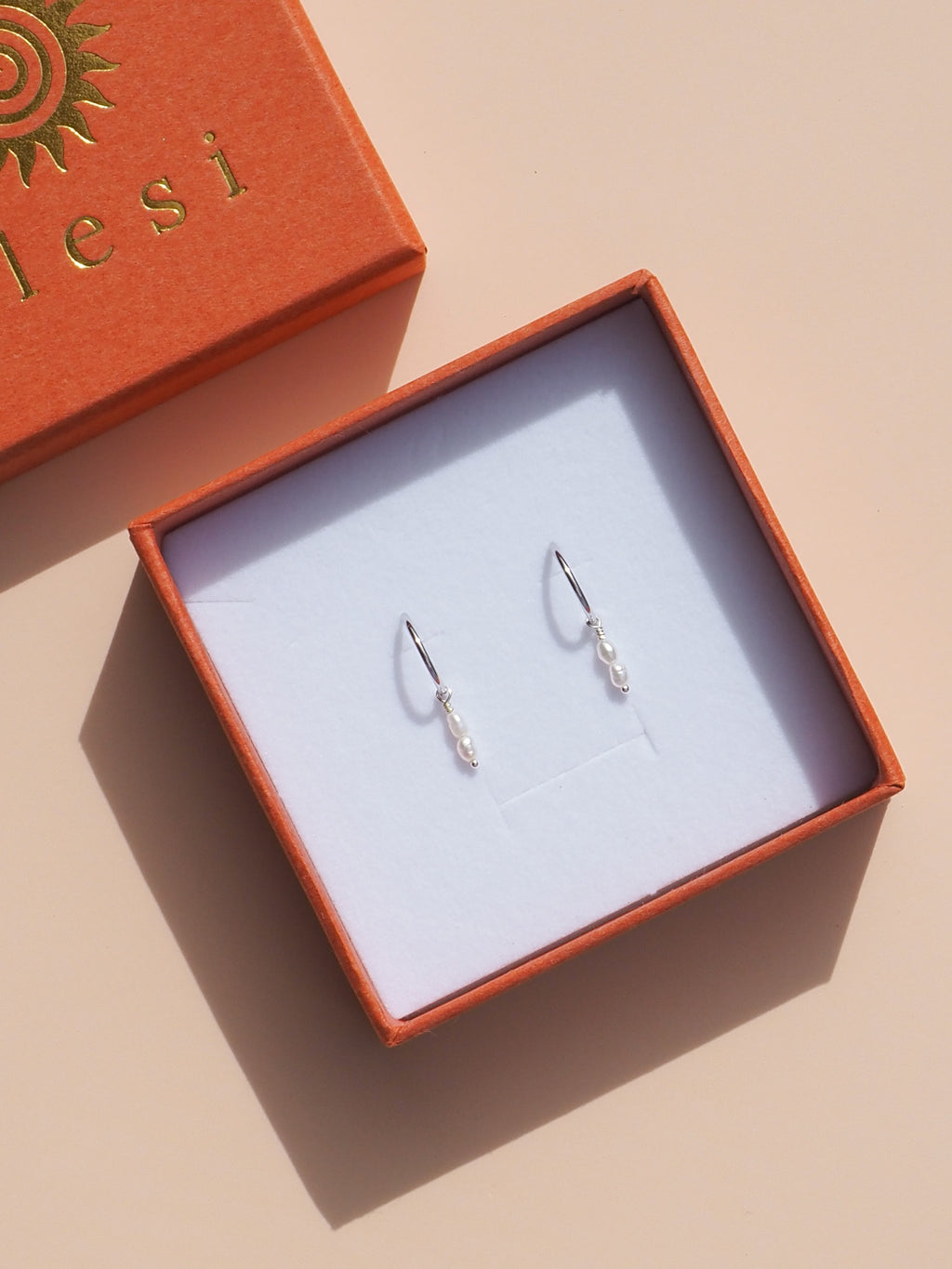 925 Sterling Silver Pearl Stack Hoops