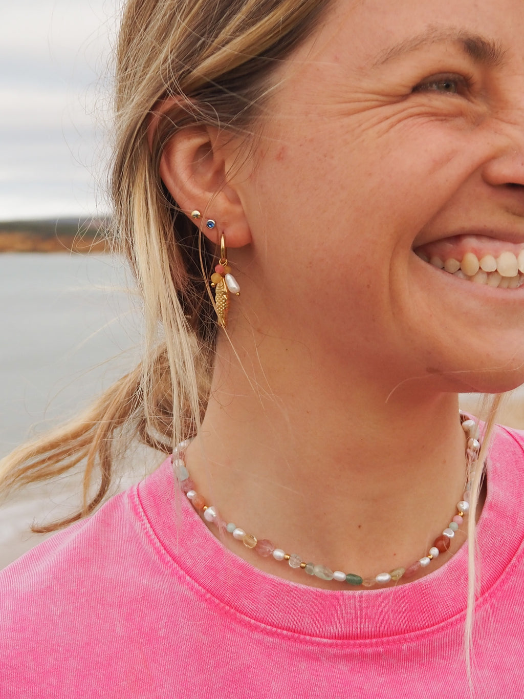Koi Earrings - Coral