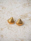 14K Gold Plated Seashell Stud Earrings: Waterproof Scallop Jewelry