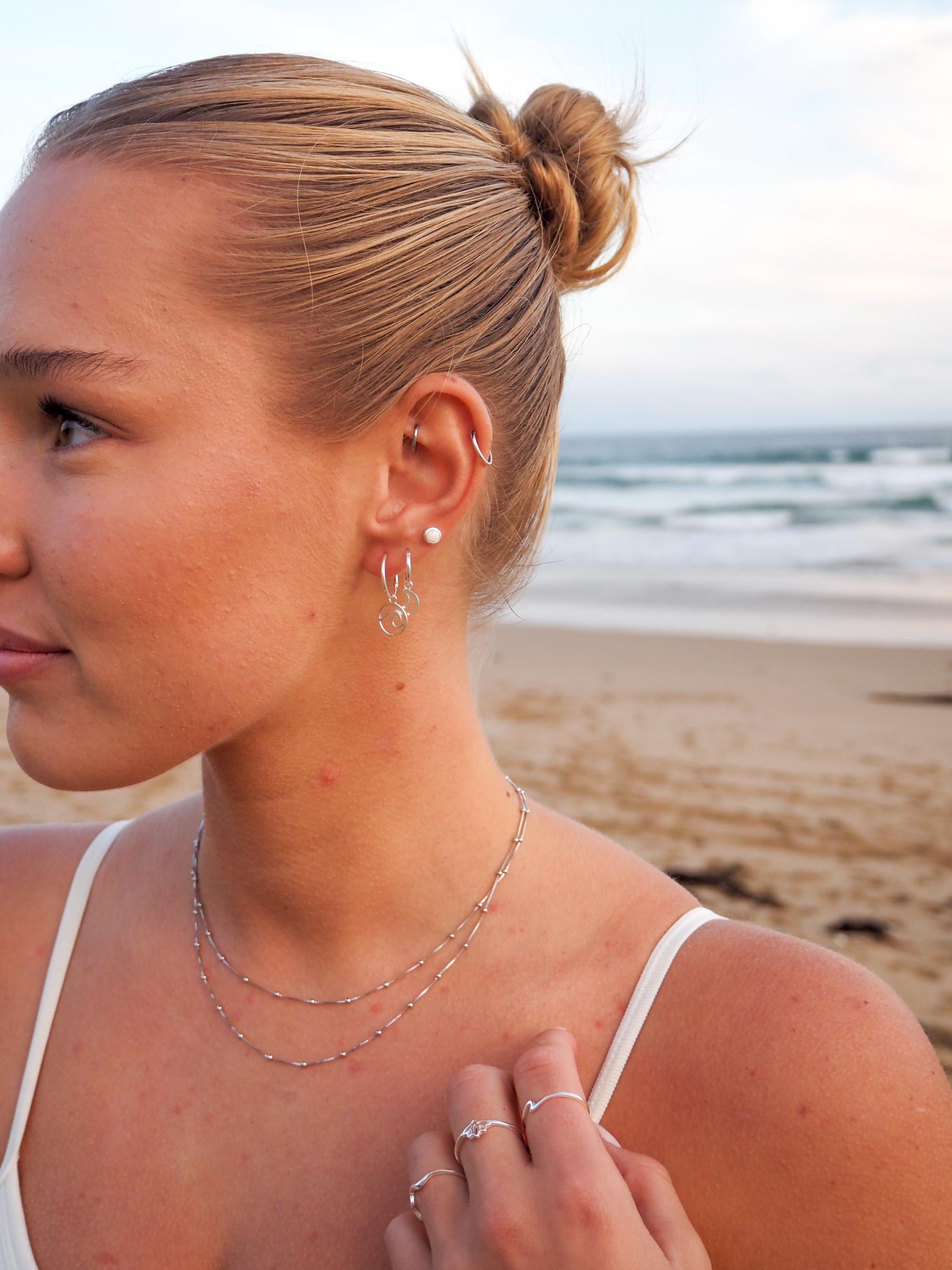 Sterling Silver Layered Satellite Necklace: Waterproof Dainty Choker