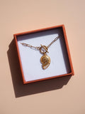 18K Gold Mother of Pearl Seashell Necklace Paperclip Tarnish-Resistant Waterproof